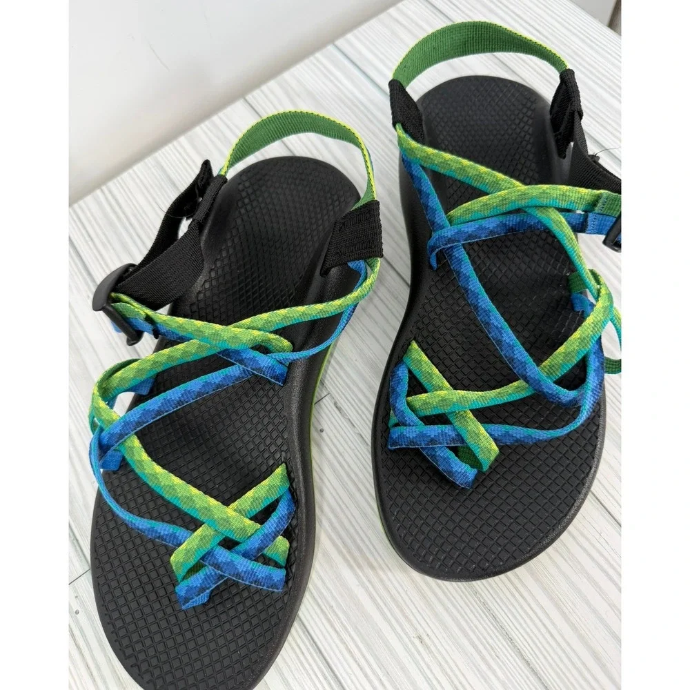 Chaco Yampa Sport Fresh Blue/green Vibram Zx/2 Sandals Women Size 8